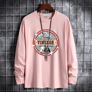 21秋新款韩版男士大码纯棉圆领长袖T恤男装T恤CT6401-VIN鞋-P18图片