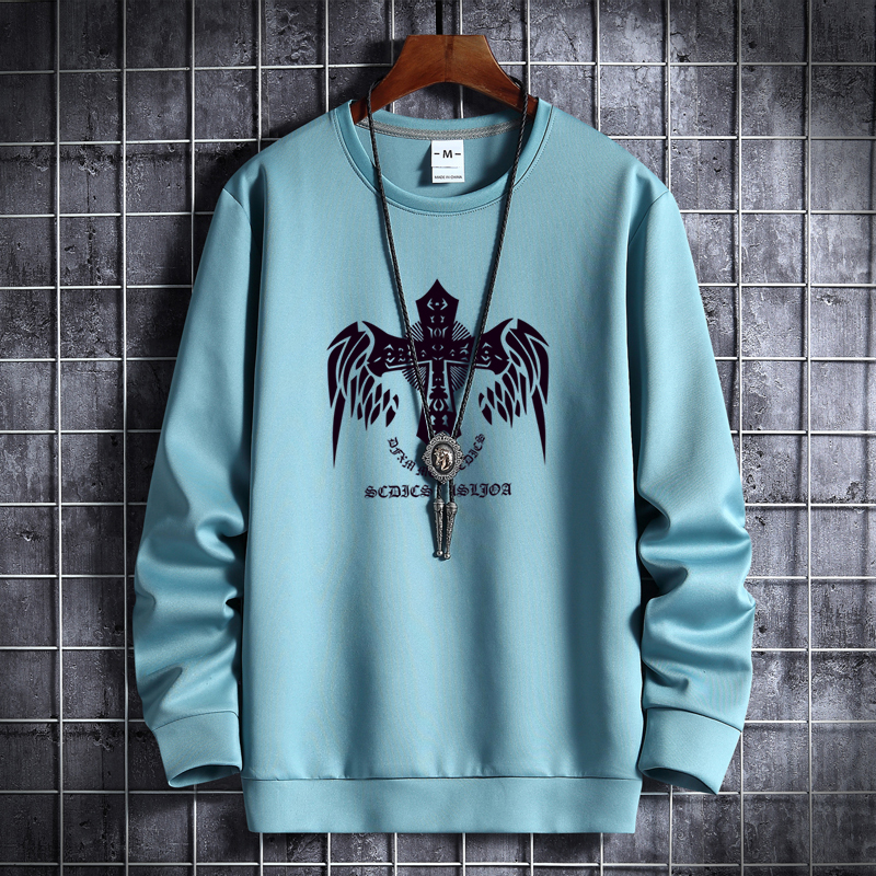 Korean hip hop sports coat with round neck in autumn