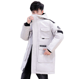 2021新款羽绒服男中长款连帽工装长款外套白鸭绒YR989-P140，男装羽绒服，星座1410（原1902A）