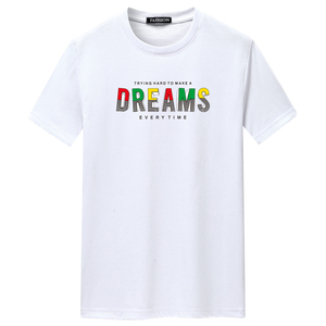 夏季男士短袖t恤青春宽松CVC60%棉新款男装DT3596-彩色DREAMS-P15图片