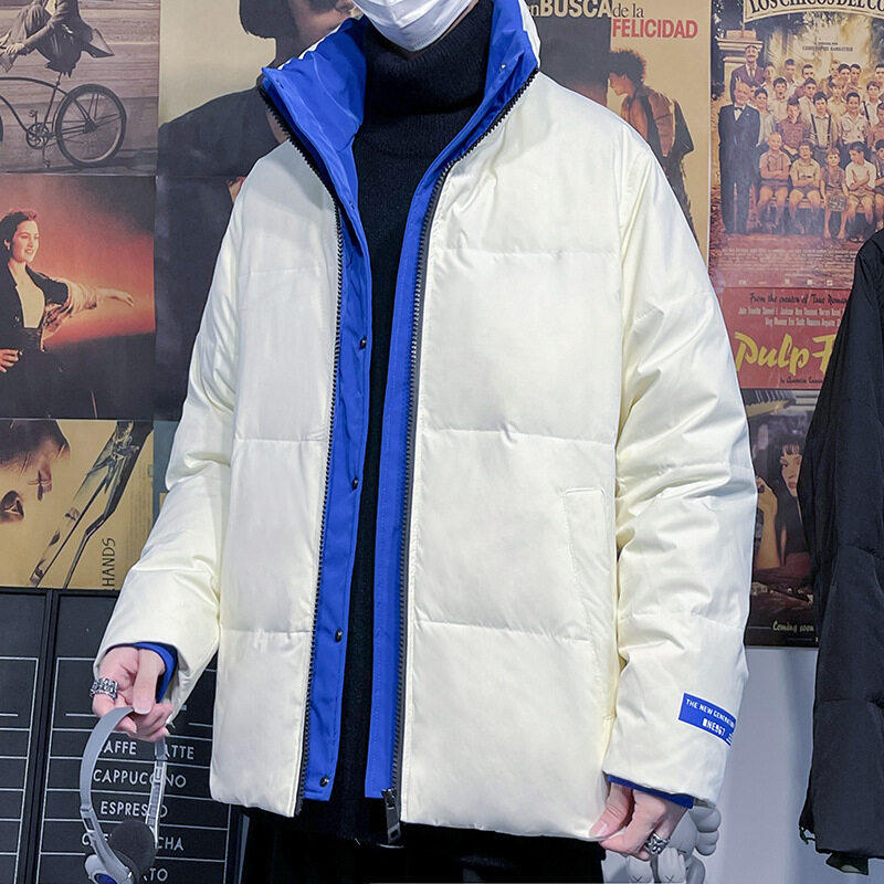 冬装拼色加厚羽绒服男时尚韩版短款立领白鸭绒保暖外套YR2118,男装羽绒服,星座1410（原1902A）