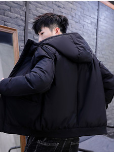 羽绒服男短款连帽冬季新款青少年潮白鸭绒夹克男装外套 YR818-P70图片