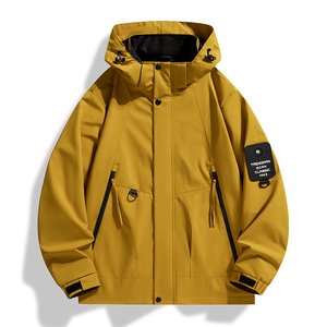 M-8XL春秋户外冲锋衣男女登山服情侣大码风衣夹克男 JK9909-1P75图片