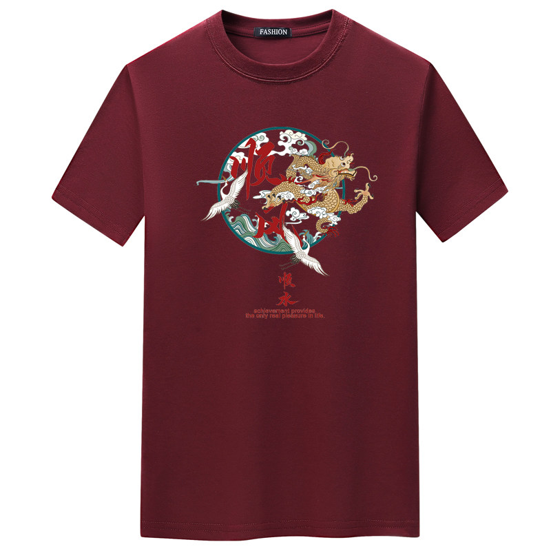 夏季男短袖t恤潮流宽松CVC60%棉衣服新款男装DT3801-顺风顺水-P15,男装棉衣,星座1410（原1902A）