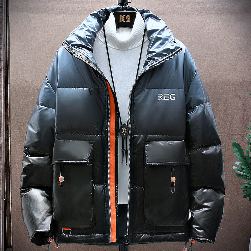 保暖50%绒羽绒服情侣冬季短款渐变色休闲冬装潮牌外套YR8819P90,男装羽绒服,星座1410（原1902A）