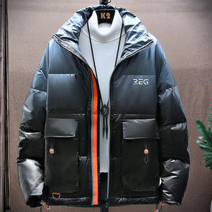 保暖50%绒羽绒服情侣冬季短款渐变色休闲冬装潮牌外套YR8819P90