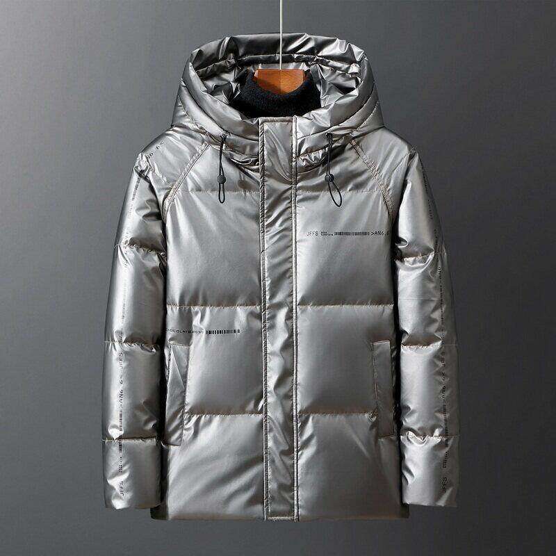 2021新款男士羽绒服短款冬装轻薄款潮牌白鸭绒亮面外套YR8805P115图片