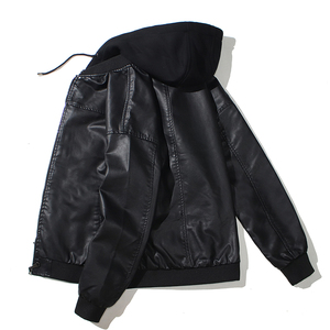 跨境外贸男士外套春秋皮衣飞行夹克男装PU皮机车服皮衣PY906-1P90图片