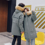 中长款大毛领羽绒服情侣连帽工装羽绒大衣大码保暖外套YR9810P140，男装羽绒服，星座1410（原1902A）