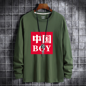 22春新款韩版男士大码纯棉圆领长袖T恤男装T恤CT6341-BOY-P18图片