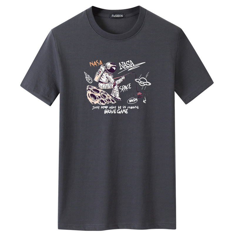 夏季男短袖t恤潮流宽松CVC60%棉衣服新款男装DT3521-钓鱼宇航-P15,男装棉衣,星座1410（原1902A）