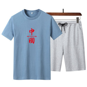 2021男士套装夏男士短袖t恤潮流韩版二件套TZ4896套装P35图片