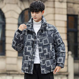 冬季新款印花图案加厚羽绒服男士外套痞休闲学生面包服YR089P120，男装羽绒服，星座1902A（原星座1216）