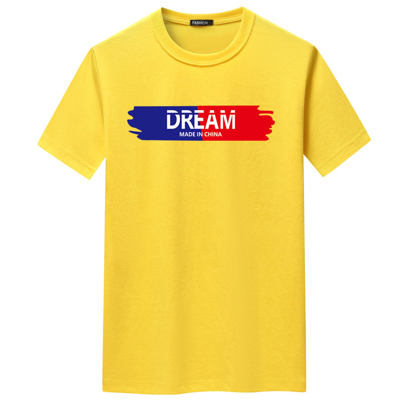 夏季男士短袖t恤青春宽松CVC60%棉新款男装DT3249-蓝红DREAM-P15图片