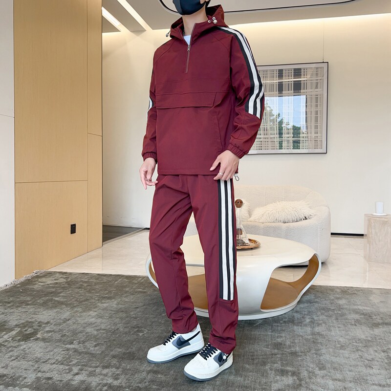 春秋季工装夹克套装男女青少年潮牌宽松夹克长裤两件装 TZ566P100图片