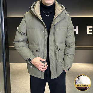 外套YR24602P125 厚款 羽绒服男秋冬季 新款 连帽上衣男休闲百搭短款