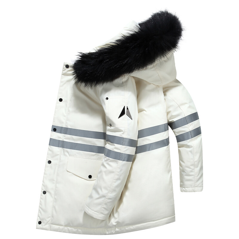 冬款公版中长款白鸭绒抗寒户外情侣款连帽羽绒服外套YR919-1P195，男装羽绒服，星座1902A（原星座1216）