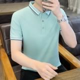 男士棉质POLO衫夏季纯色公版上衣商务短袖T恤衫薄款二开PL3392P40，男装Polo衫，星座1410（原1902A）