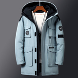 男士冬季加厚中长款羽绒服多口袋冬装保暖鸭绒潮外套YR989P140，男装羽绒服，星座1902A（原星座1216）