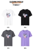 夏季男士短袖t恤潮流潮牌宽松纯棉衣服2024新款DT4083-H羽毛-P16，男装棉衣，星座1410（原1902A）