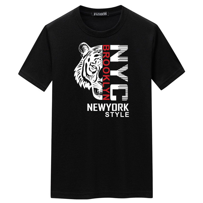 夏季男士短袖t恤青春宽松CVC60%棉新款男装DT3568-半面虎NYC-P15,男装T恤,星座1410（原1902A）