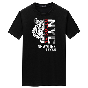 夏季男士短袖t恤青春宽松CVC60%棉新款男装DT3568-半面虎NYC-P15图片