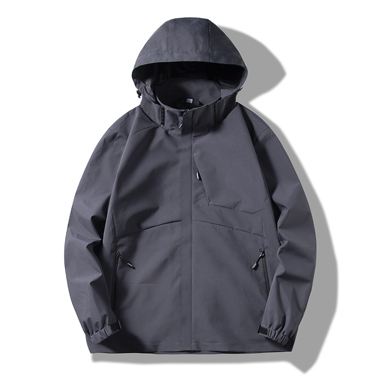 夹克单层冲锋衣男女连帽开衫拼色防水加厚户外登山服 CF23689P60图片