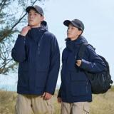 三合一冲锋衣90鸭绒内胆秋冬男女款百搭连帽防水外套CF23812P420，男装夹克，星座1410（原1902A）