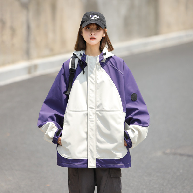 春秋户外运动冲锋衣男女情侣款防水防风衣登山夹克外套 JK226P95图片