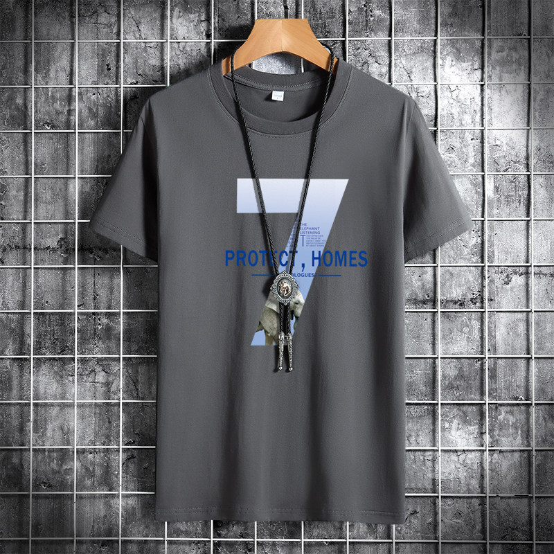 夏季男士短袖t恤潮流宽松潮牌纯棉衣服2021新DT4164-保护地球-P15,男装T恤,星座1410（原1902A）