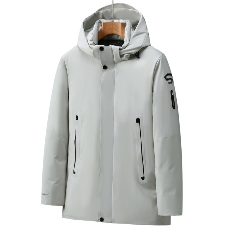 羽绒服男中长款连帽中老年爸爸父亲冬装大码保暖外套YR6906P130,男装羽绒服,星座1410（原1902A）