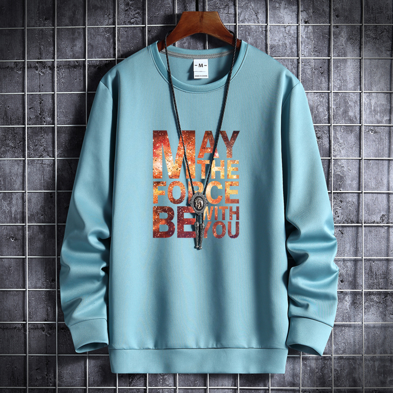 Men's qiuweiyi men's round neck Korean hip hop sports coat ins Hong Kong style top fashion