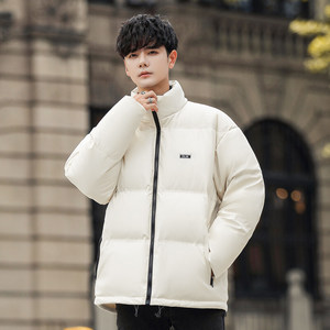 GENIOLAMODE美式羽绒服男女同款冬季保暖情侣PU皮棉衣百搭面包服图片
