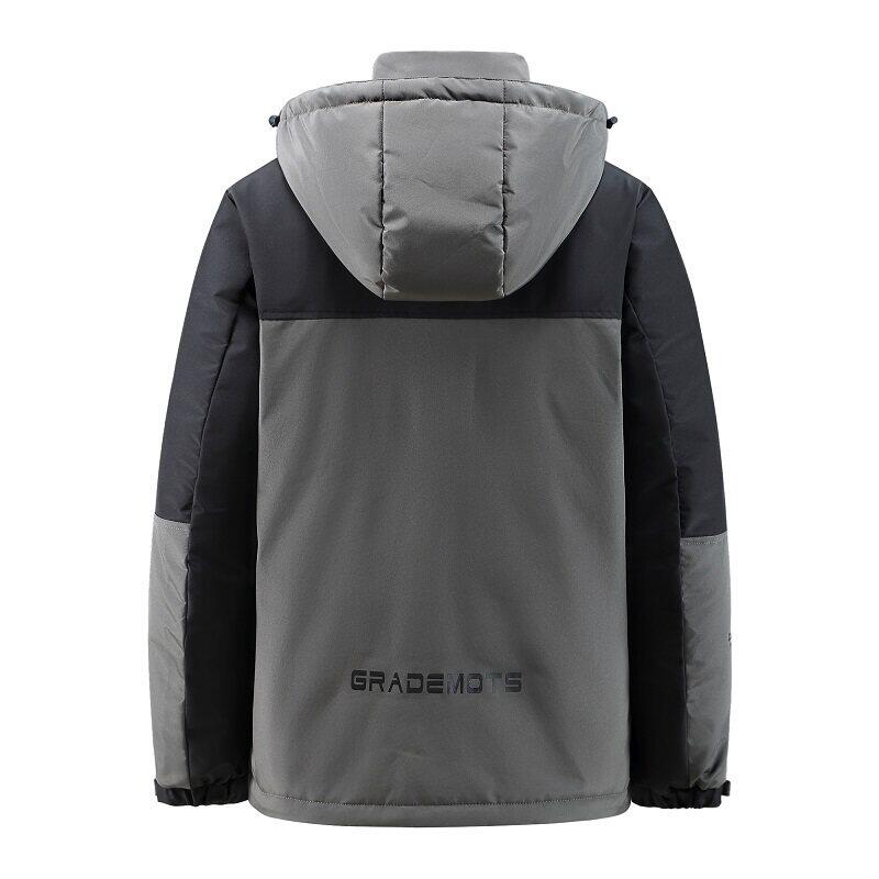 冬季新羽绒服男短款撞色连帽外套户外工装情侣防寒上衣YR9869P80,男装羽绒服,星座1410（原1902A）