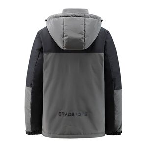 冬季新羽绒服男短款撞色连帽外套户外工装情侣防寒上衣 YR9869P80图片
