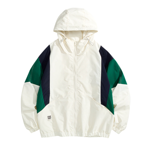 二开日式拼接冲锋衣连帽夹克男女情侣户外防水夹克外套 JK8121P75图片