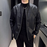 跨境外贸男士外套春秋皮衣夹克男装PU皮机车服皮衣PY906-1加绒P98，男装夹克，星座1410（原1902A）