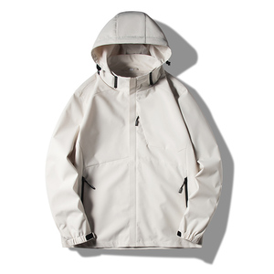 夹克单层冲锋衣男女连帽开衫拼色防水加厚户外登山服 CF23689P60图片