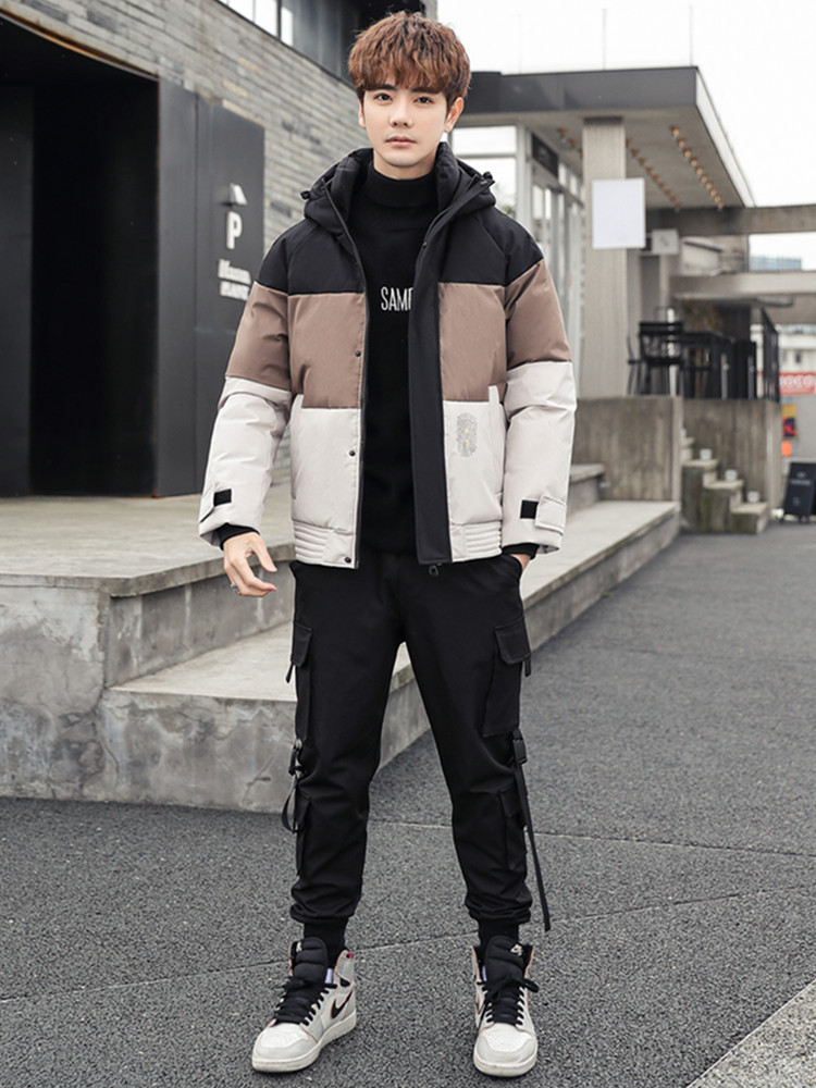 男士羽绒服短款加厚潮流2021新款韩版拼色白鸭绒外套YR9801P110,男装羽绒服,星座1410（原1902A）