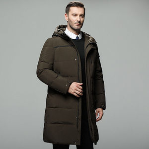 M-5XL中老年冬季爸爸加厚连帽羽绒服男士青年中长款外套YR866P100图片