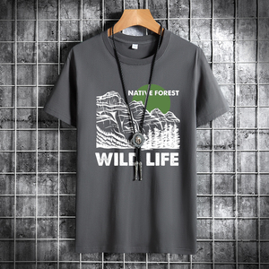 夏季男士短袖t恤潮流潮宽松纯棉衣服2021新款DT4529-WILDLIFE-P15图片