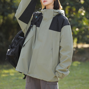 户外冲锋衣男女春秋款防风防水情侣冲锋衣登山服夹克 JK23657P35图片