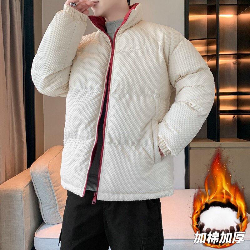 立领颗粒棉服男女冬季防风加绒加厚棉衣情侣加厚棉袄外套MY812P60图片