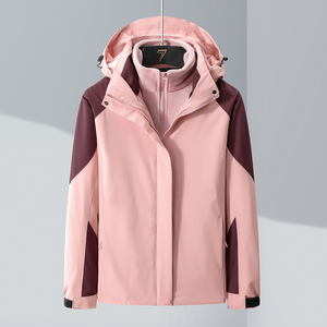秋冬男女夹克户外三合一情侣冲锋衣可拆卸两件套登山服CF9988P100图片