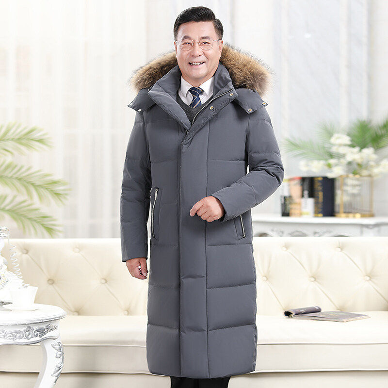 中长款大毛领羽绒服情侣连帽工装羽绒大衣大码外套YR098-1P150，男装羽绒服，星座1902A（原星座1216）