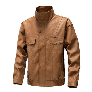 跨境美式复古加绒皮衣机车服防风男士外套春秋皮夹克男 PY907P95图片