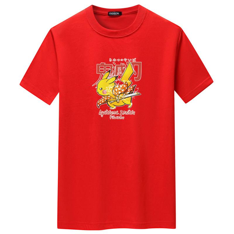 夏季短袖t恤潮流宽松CVC60%棉T恤新款男装DT3517-鬼灭刃-P15,男装T恤,星座1410（原1902A）