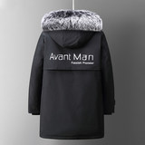 2021冬季羽绒服韩中长款连帽大毛领男士加厚白鸭绒外套YR9868P160，男装羽绒服，星座1410（原1902A）