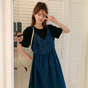 新款169-23075-P115 休闲针织牛仔拼接连衣裙控168,女装孕妇装,浙宝169A(原263)