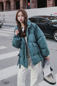 独特超好看绿色短款羽绒服女冬2024新款设计感小众韩系白鸭绒外套图片